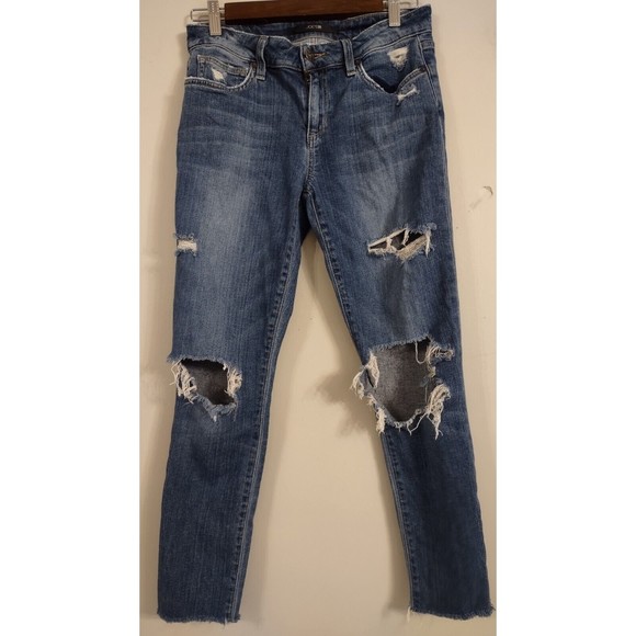 Joe's Women's Jeans Size 27 Ankle Raw Hem Straight Distressed Destroyed Hi Rise - Picture 1 of 8